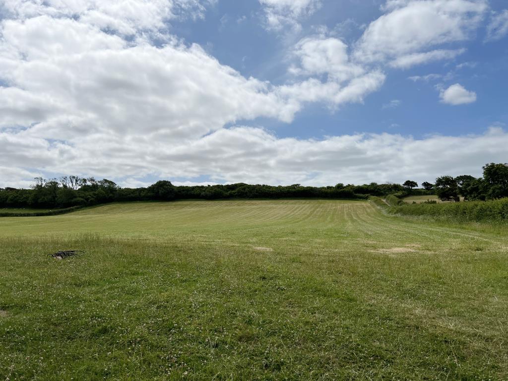 Lot: 36 - FREEHOLD RURAL BARN WITH CONSENT FOR CONVERSION ON A PLOT OF 1.27 ACRES - View looking away from the site towards the top road